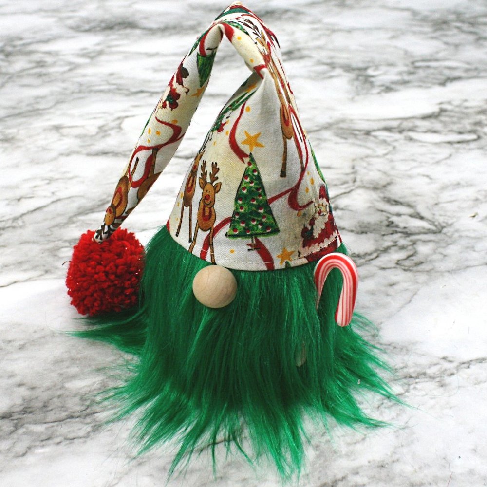 HAND CRAFTED Gnome Green Christmas Air Freshener Cover  - White Christmas Mix